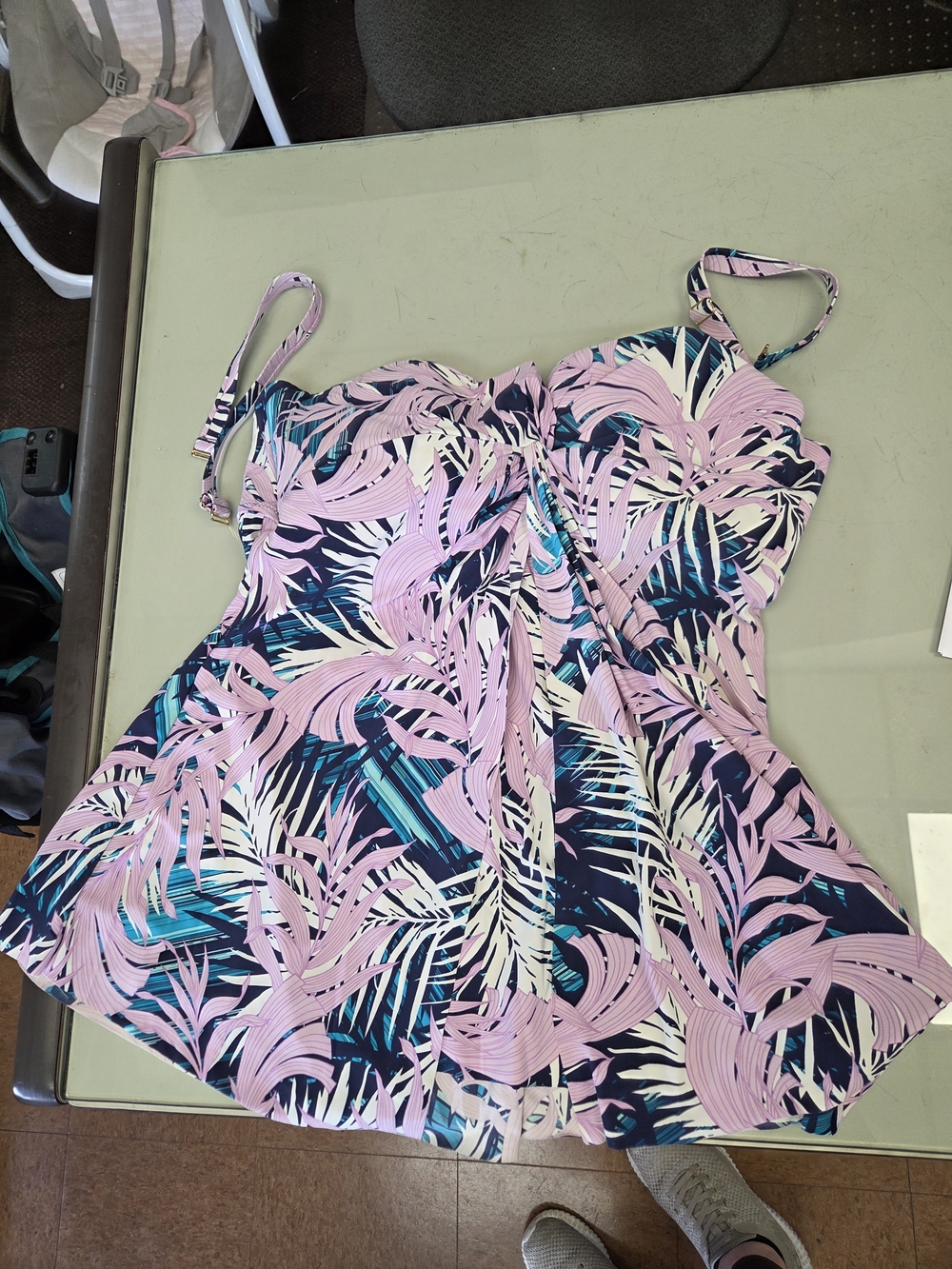 Soma Pink & Navy Tropical Swimdress